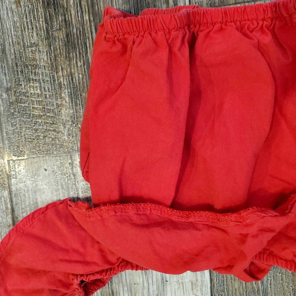100- Ruffled Crop Top-Red (Size 2t) - Picture 8 of 10